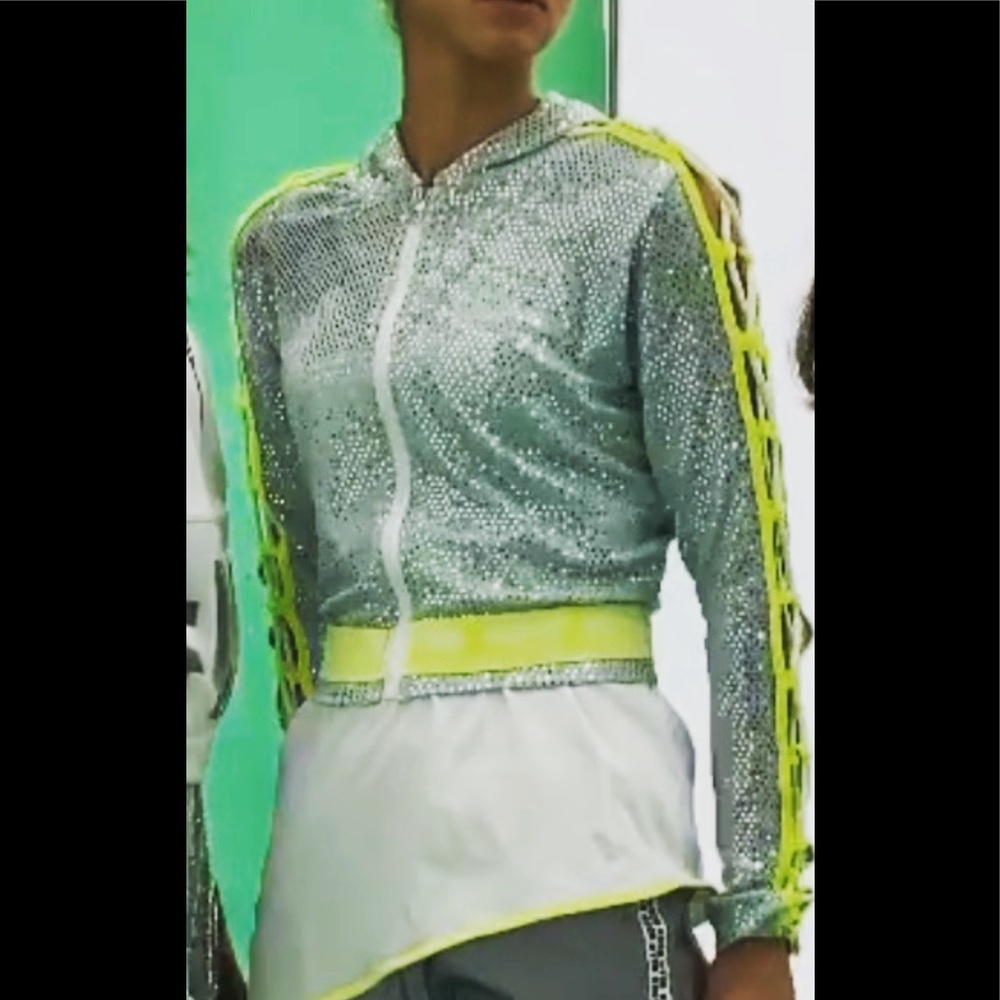 Silver jacket! I love the sleeves, they are open from the shoulder to the wrist